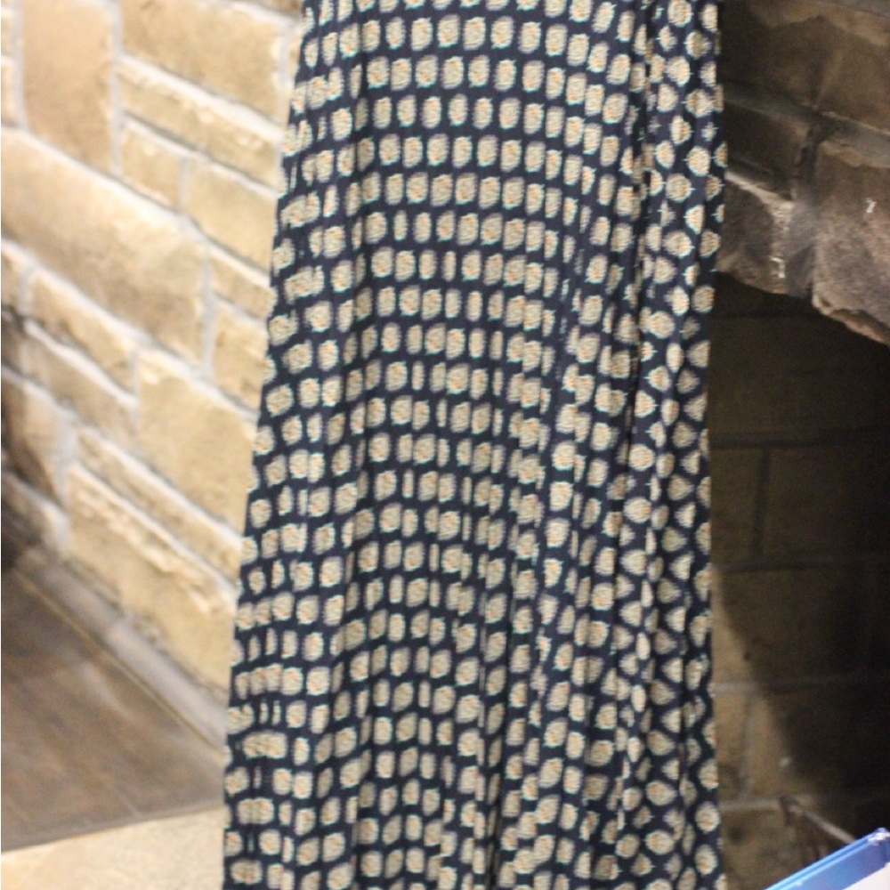 Banana Republic Navy and Beige A-Line Skirt